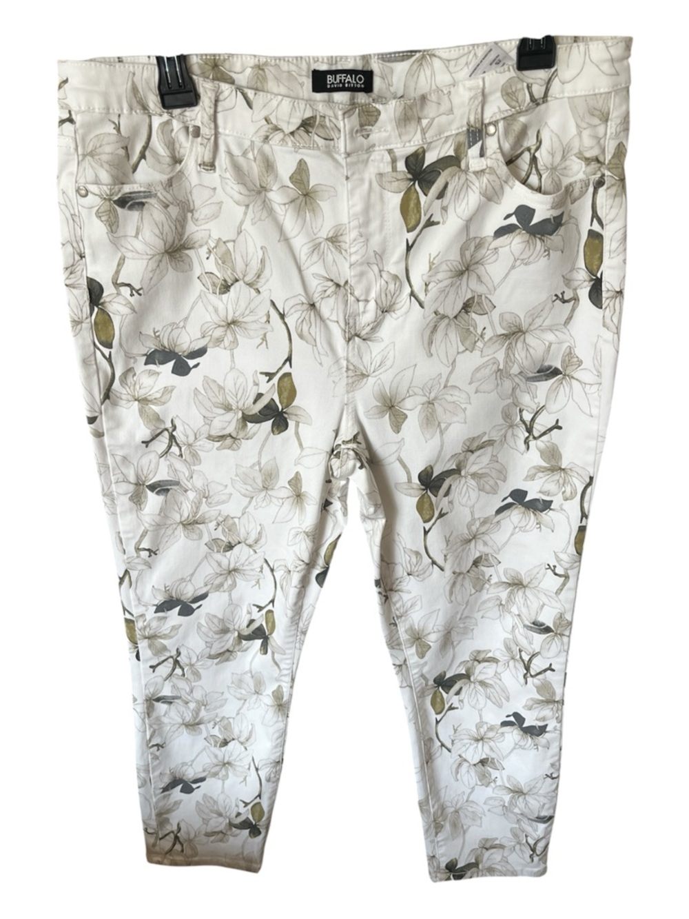 Buffalo David Bitton White Floral Slim Pants